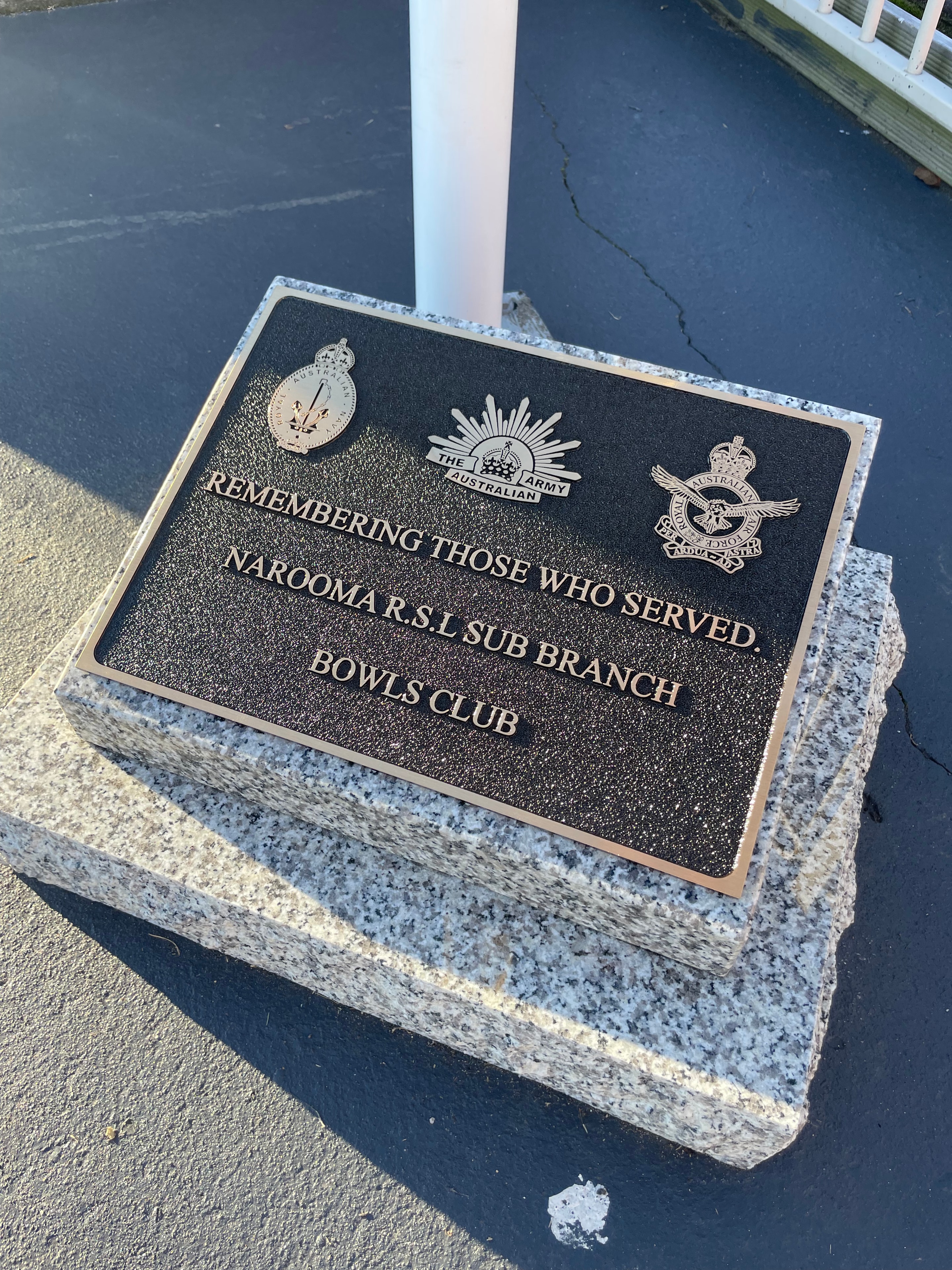 Narooma RSL Sub Branch service commemorative plaque