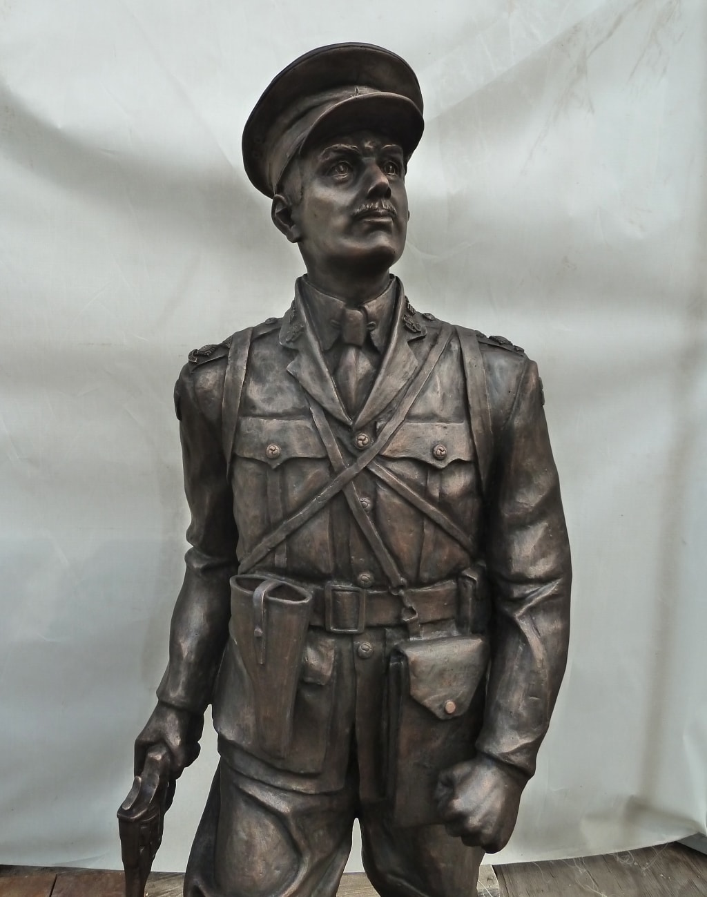 Bronze memorial statue casting and patina process